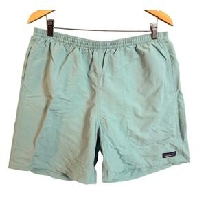Patagonia Baggies Shorts Teal Green Elastic Waist Mens Size L